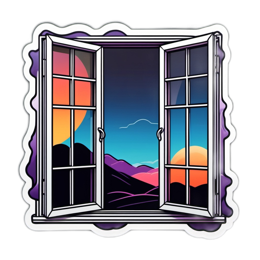 window scenery landscape SVG PNG design with clean design elements