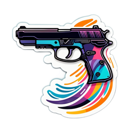 gun illustration colorful SVG PNG design with clean design elements