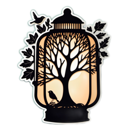 nature lantern tree SVG PNG design with clean design elements