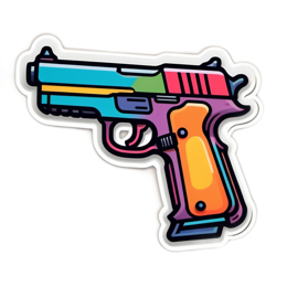colorful pistol SVG PNG design with clean design elements