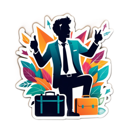 business progress SVG PNG design with orange and green floral elements