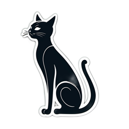 cat silhouette SVG PNG design with clean design elements
