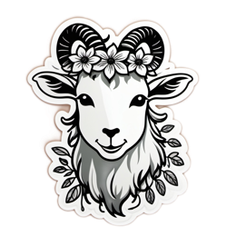 animals flower SVG PNG design with black and white floral elements
