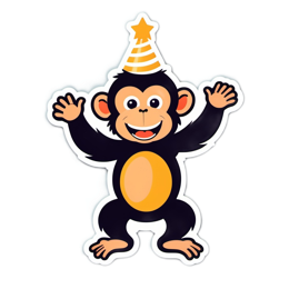 party monkey SVG PNG design with clean design elements