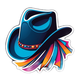 cowboy hat ribbons SVG PNG design with clean design elements