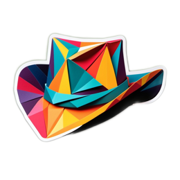 papercraft hat colorful SVG PNG design with clean design elements