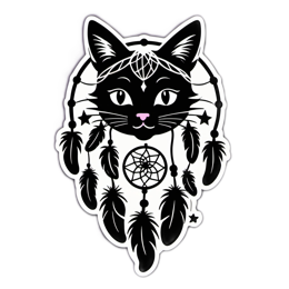 cat dreamcatcher SVG PNG design with clean design elements