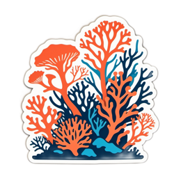 corals colorful SVG PNG design with clean design elements