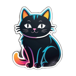 cartoon vibrantcat SVG PNG design with clean design elements
