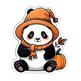 fall panda SVG PNG design with clean design elements