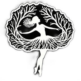 dance nature floral SVG PNG design with white floral elements