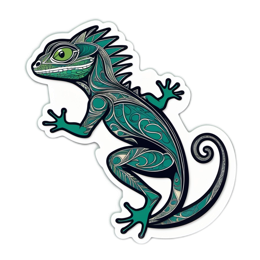 fantasy lizard sticker SVG PNG design with clean design elements
