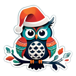 owl santa hat SVG PNG design