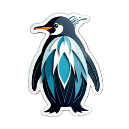 penguin artistic SVG PNG design with clean design elements