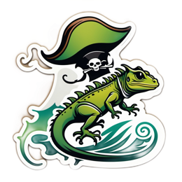 fantasy pirate lizard SVG PNG design