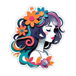 fashion flowerdecor SVG PNG design with orange and green floral elements