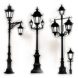 streetlights silhouettes SVG PNG design