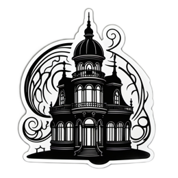 black mansion SVG PNG design with clean design elements