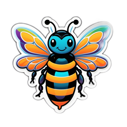 fantasy bee sticker SVG PNG design with clean design elements