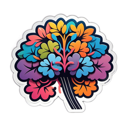 colorful tree sticker SVG PNG design with clean design elements