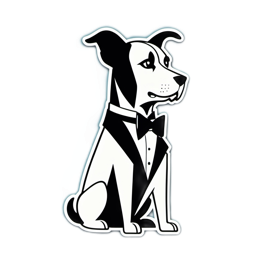 dog tuxedo SVG PNG design with clean design elements