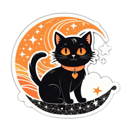 fantasy black cat moon SVG PNG design