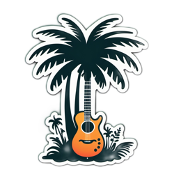 music palm tree SVG PNG design with clean design elements