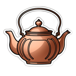 teapot copper SVG PNG design with clean design elements
