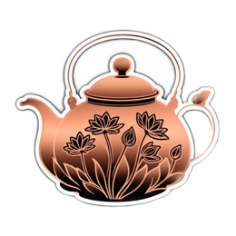tea kettle flower SVG PNG design with clean design elements, floral elements