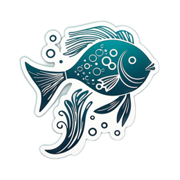 fish bubbles SVG PNG design with clean design elements