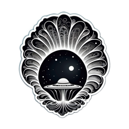 fantasy spaceship SVG PNG design with clean design elements