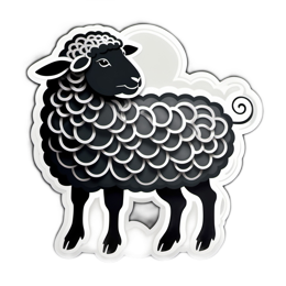 sheep decoration SVG PNG design with clean design elements
