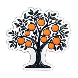 fruits orangetree SVG PNG design with clean design elements