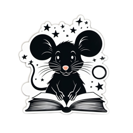animals mouse reading SVG PNG design with clean design elements