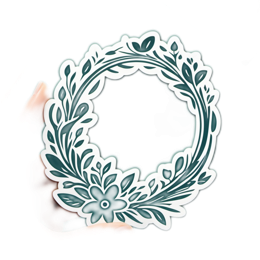 flowers handcrafted sticker floral SVG PNG design with clean design elements, white and green floral elements