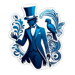 magician parrot SVG PNG design with clean design elements