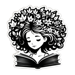 nature reading floral SVG PNG design with red floral elements
