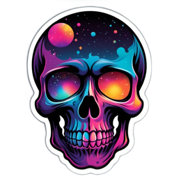 skull space colorful SVG PNG design with clean design elements