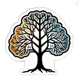 tree colorful SVG PNG design with clean design elements