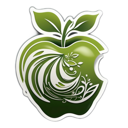 sticker greenapple floral SVG PNG design with green floral elements