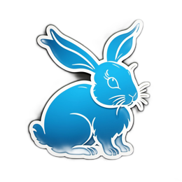rabbit blue SVG PNG design with clean design elements