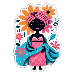 artistic flower SVG PNG design with black and pink floral elements