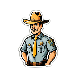 character sheriff SVG PNG design with clean design elements