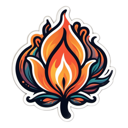 flame flower SVG PNG design with clean design elements, orange and red floral elements
