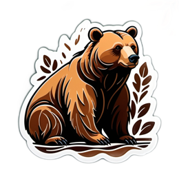 nature bear sticker SVG PNG design with clean design elements