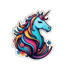 unicorn colorful floral SVG PNG design with orange and pink floral elements