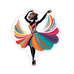 dancer colorful sticker SVG PNG design with clean design elements