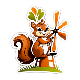 squirrel windmill SVG PNG design