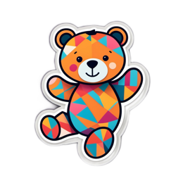 bear colorful sticker SVG PNG design