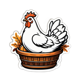 chicken basket SVG PNG design with clean design elements